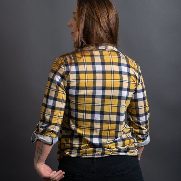 Yellow Blue Tie Flannel by Passport - Picture 5 of 10